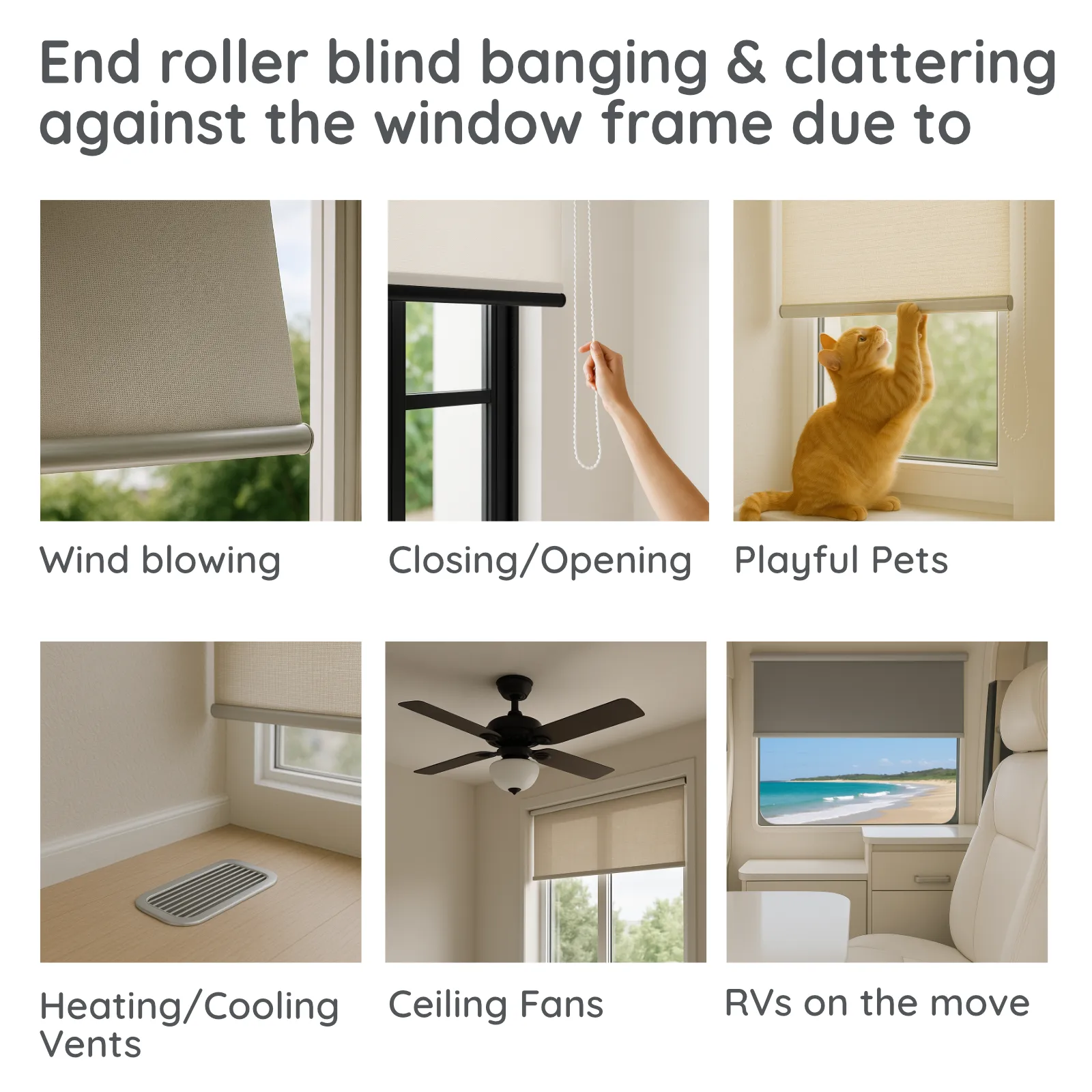 SilentSnap bumper clipped onto a roller blind bottom rail